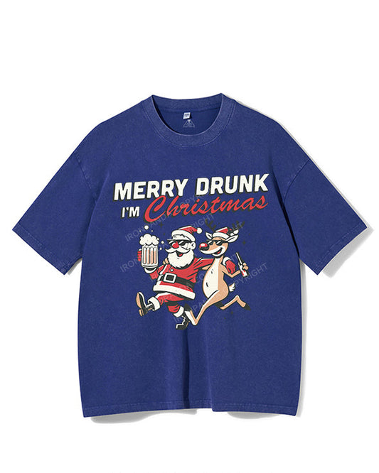 MERRY DRUNK I'M CHRISTMAS VINTAGE GYM SHIRT