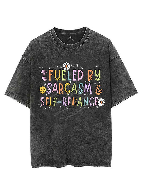 FUELED BY SARCASM AND SELF-RELIANCE VINTAGE GYM SHIRT