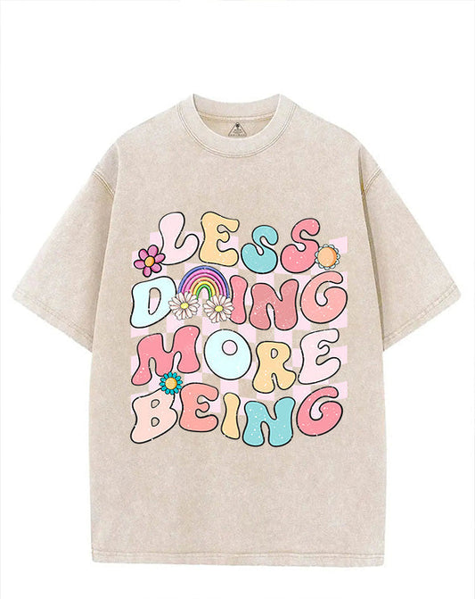LESS DOING MORE BEING VINTAGE GYM SHIRT