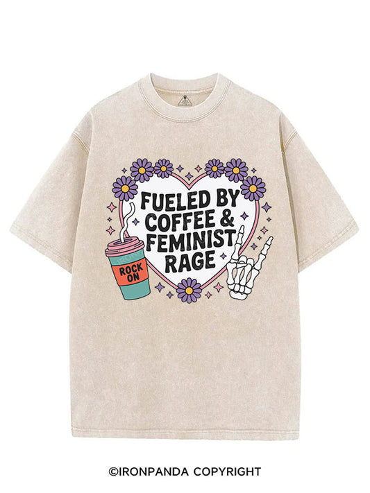 FUELED BY COFFEE & FEMINIST RAGE VINTAGE GYM SHIRT