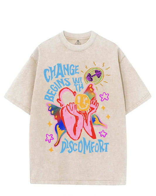 CHANGE BEGINS WITH DISCOMFORT VINTAGE GYM SHIRT