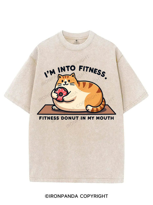 I'M INTO FITNESS, FITNESS DONUT IN MY MOUTH VINTAGE GYM SHIRT