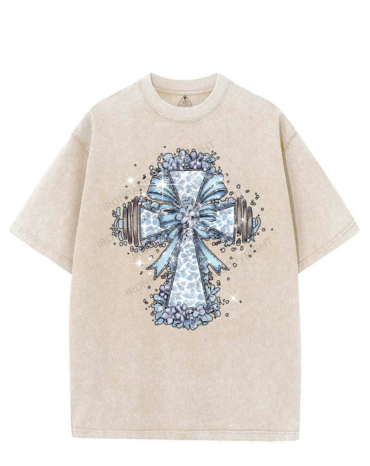 BLOSSOMING STRENGTH CROSS VINTAGE GYM SHIRT