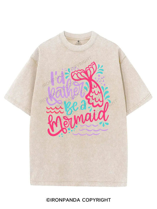 I'D RATHER BE A MERMAID VINTAGE GYM SHIRT
