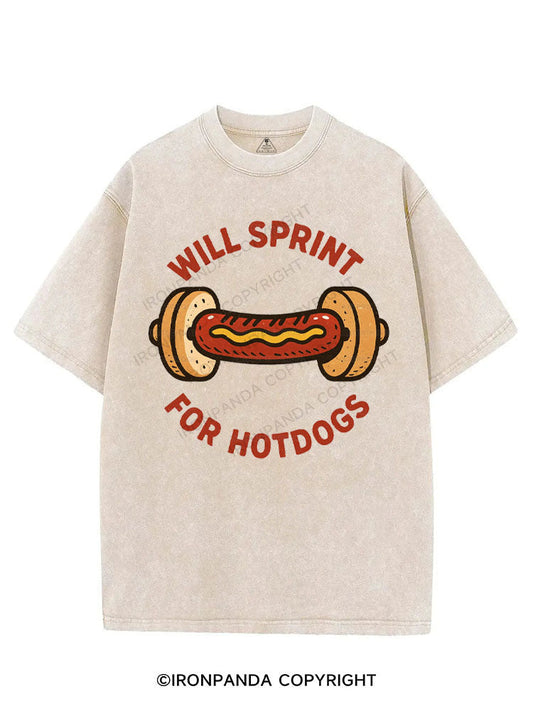 WILL SPRINT FOR HOTDOGS VINTAGE GYM SHIRT