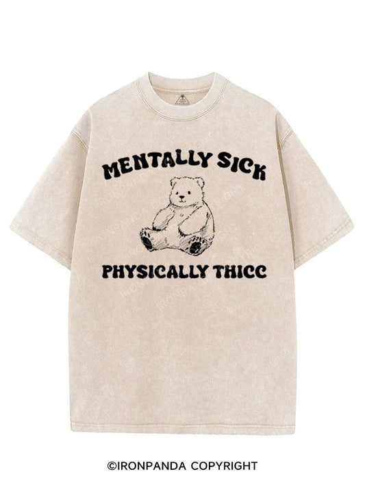 MENTALLY SICK PHYSICALLY THICC VINTAGE GYM SHIRT