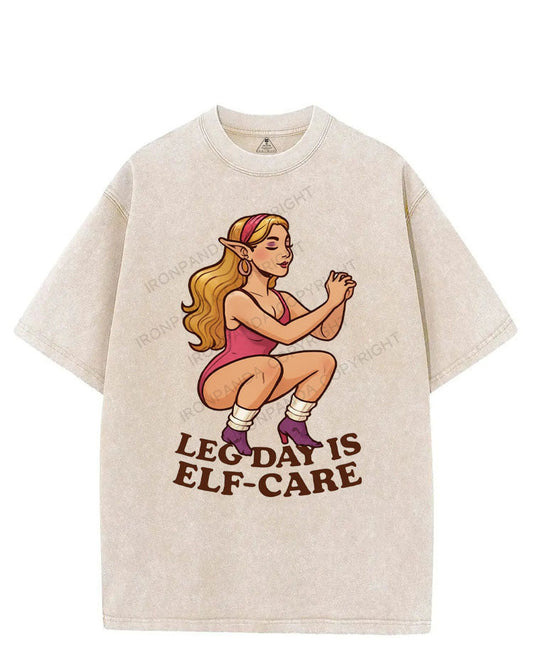 LEG DAY IS ELF-CARE VINTAGE GYM SHIRT