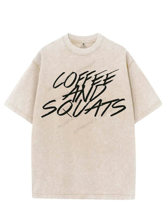 COFFEE AND SQUATS VINTAGE GYM SHIRT