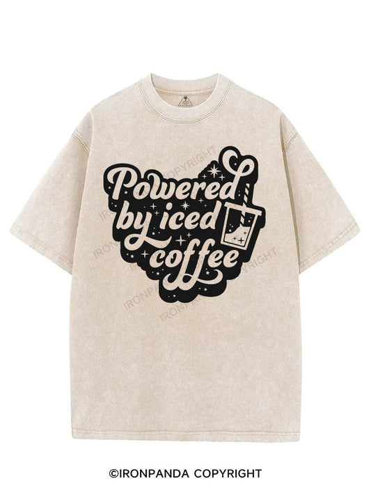 POWERED BY ICED COFFEE VINTAGE GYM SHIRT