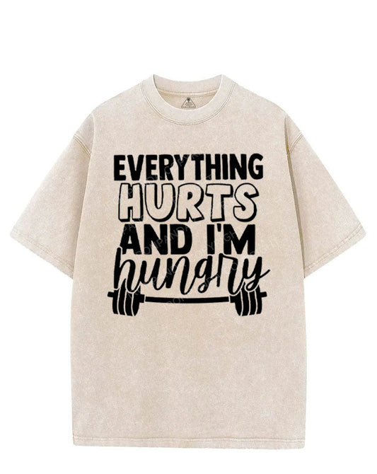 EVERYTHING HURTS AND I'M HUNGRY VINTAGE GYM SHIRT