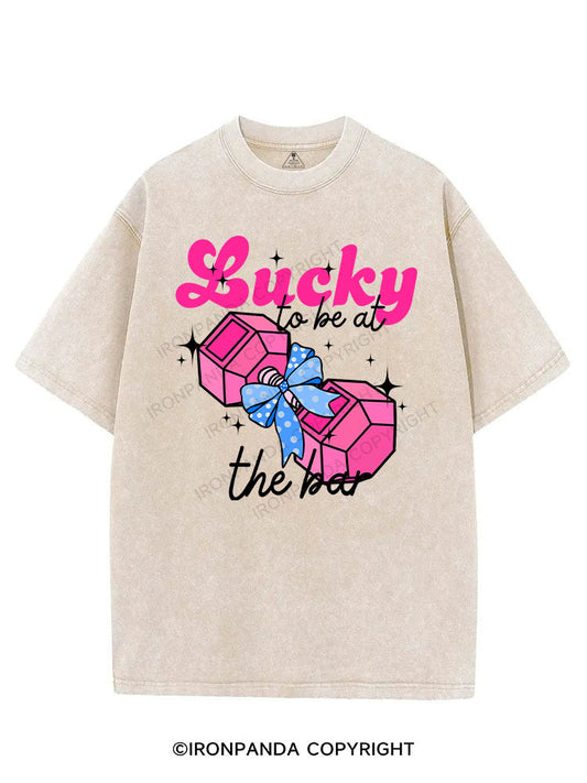 LUCKY TO BE AT THE BAR VINTAGE GYM SHIRT