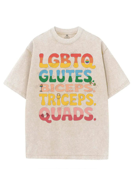 LGBTQ GLUTES BICEPS TRICEPS QUADS VINTAGE GYM SHIRT