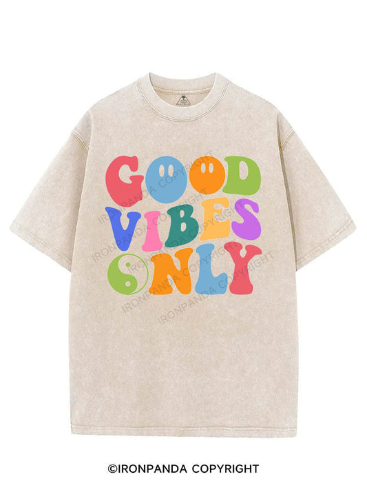 GOOD VIBES ONLY VINTAGE GYM SHIRT