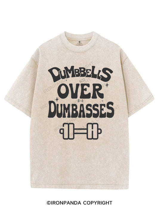 DUMBBELLS OVER DUMBASSES VINTAGE GYM SHIRT