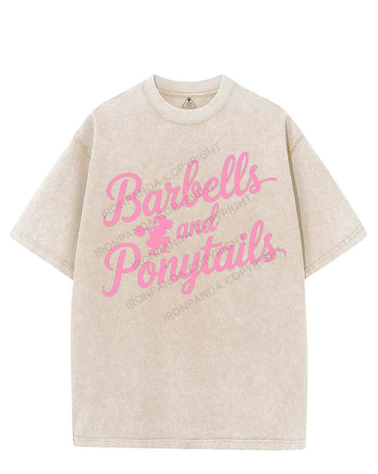 BARBELLS AND PONYTAILS VINTAGE GYM SHIRT