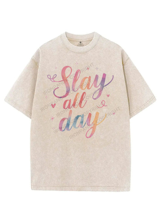 SLAY ALL DAY VINTAGE GYM SHIRT
