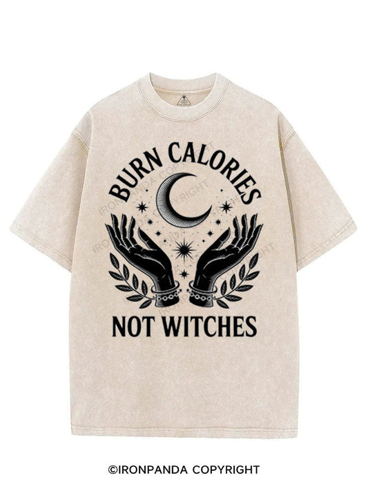 BURN CALORIES NOT WITCHES VINTAGE GYM SHIRT