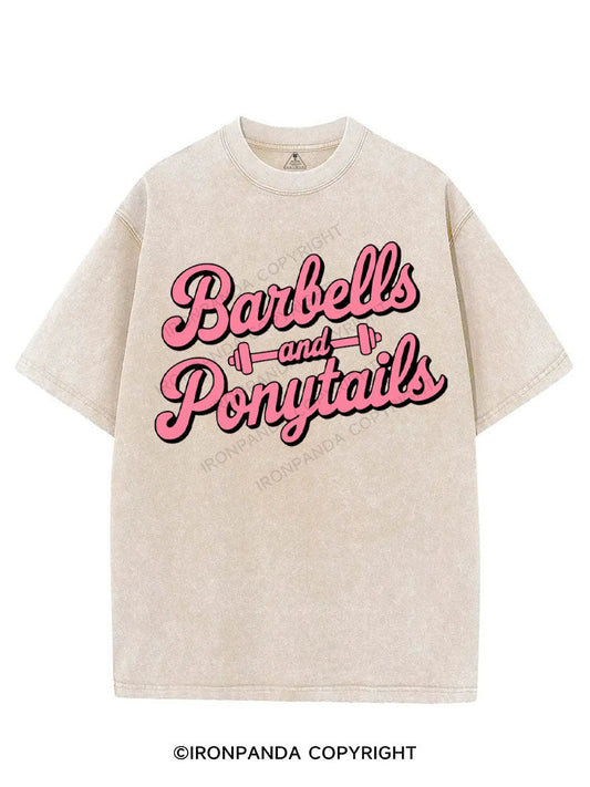BARBELLS AND PONYTAILS VINTAGE GYM SHIRT