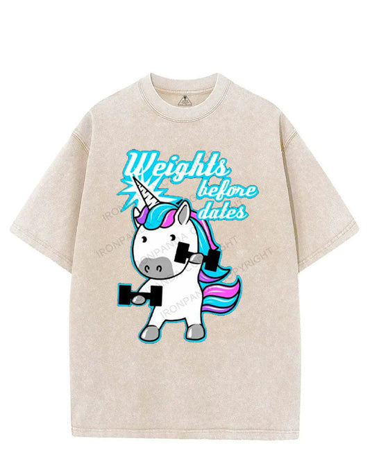 WEIGHTS BEFORE DATES VINTAGE GYM SHIRT