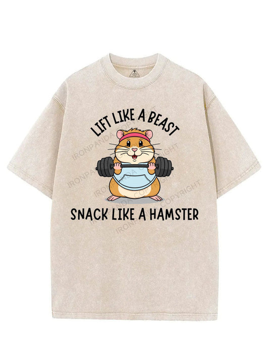 LIFT LIKE A BEAST SNACK LIKE A HAMSTER VINTAGE GYM SHIRT