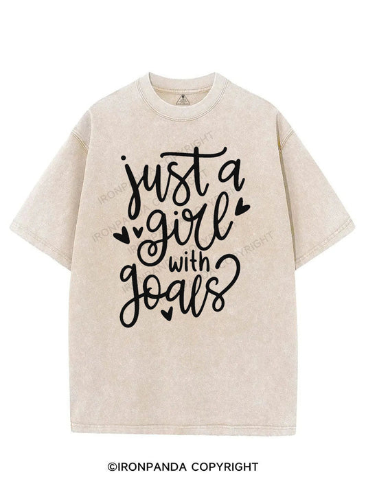 JUST A GIRL WITH GOALS VINTAGE GYM SHIRT