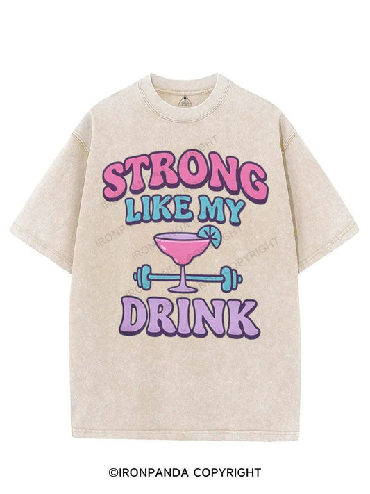 STRONG LIKE MY DRINK VINTAGE GYM SHIRT