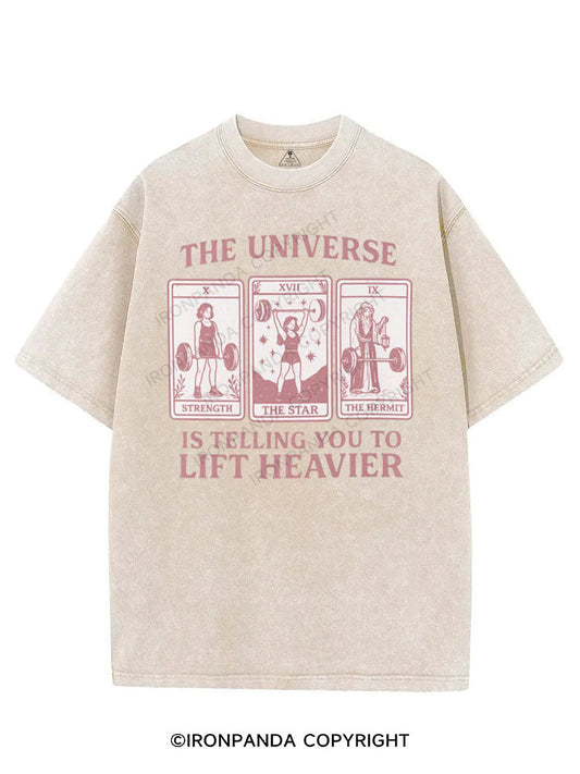 THE UNIVERSE IS TELLING YOU TO LIFT HEAVIER VINTAGE GYM SHIRT