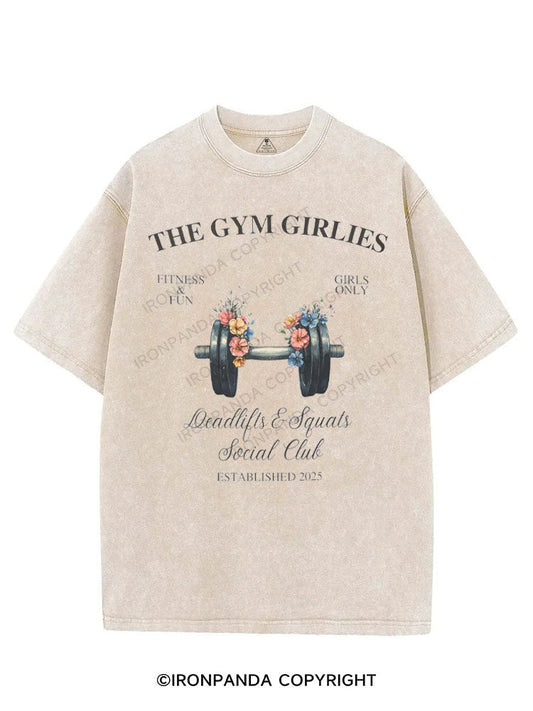 THE GYM GIRLIES DEADLIFTS & SQUATS SOCIAL CLUB VINTAGE GYM SHIRT