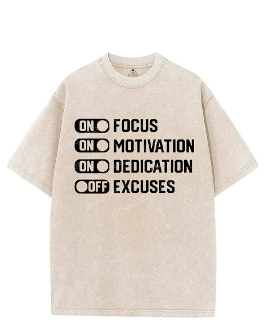 FOCUS ON EXCUSES OFF VINTAGE GYM SHIRT