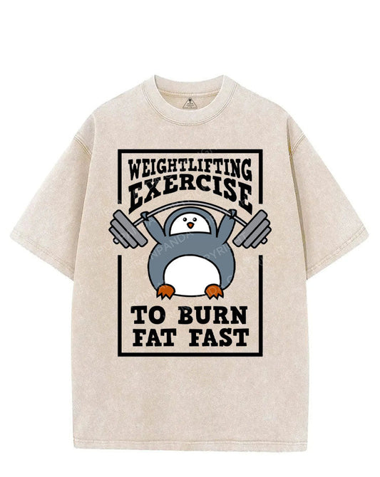 WEIGHTLIFTING EXERCISE TO BURN FAT FAST VINTAGE GYM SHIRT