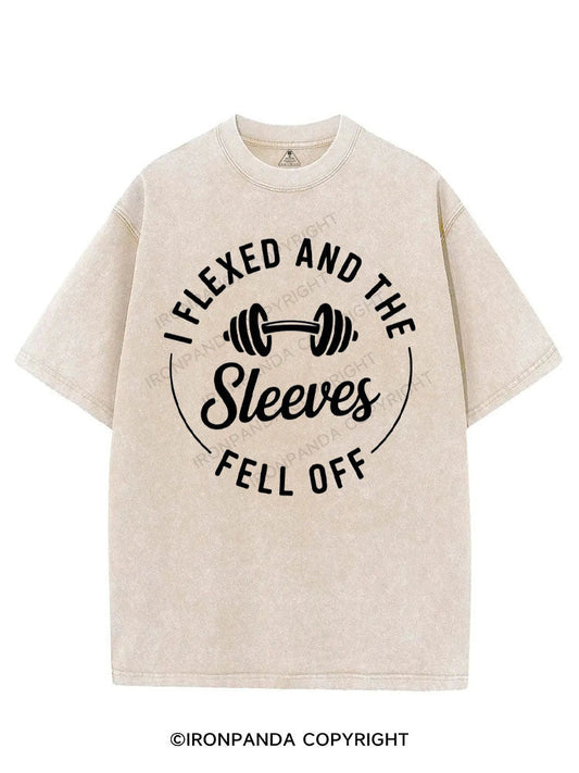 I FLEXED AND THE SLEEVES FELL OFF VINTAGE GYM SHIRT