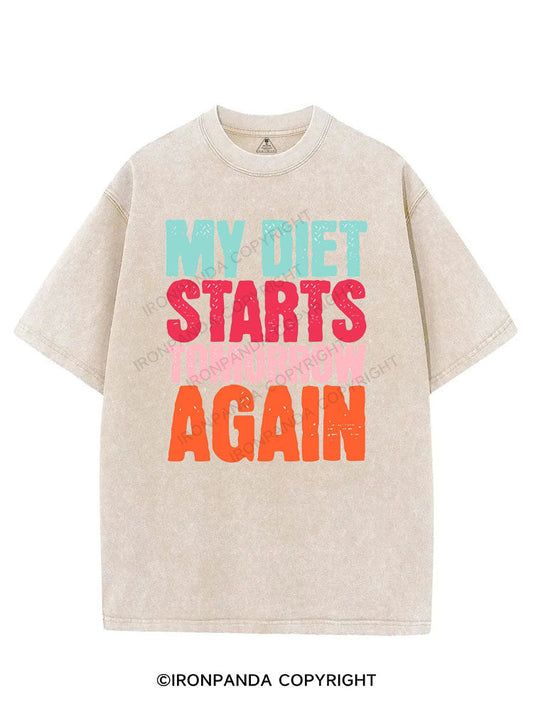 MY DIET STARTS TOMORROW AGAIN VINTAGE GYM SHIRT