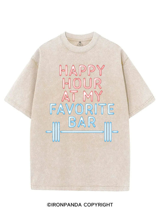 HAPPY HOUR AT MY FAVORITE BAR VINTAGE GYM SHIRT