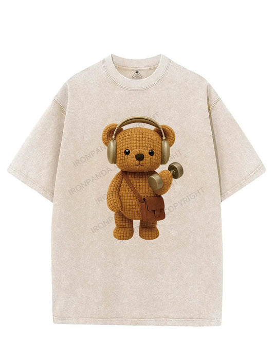 LIFT WITH BEAR BEATS VINTAGE GYM SHIRT