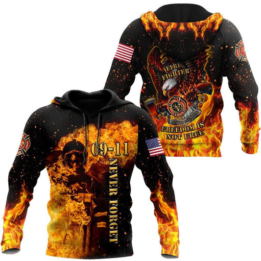 Firefighter Never Foget -11 3D All Over Printed For Men And Women Hoodie