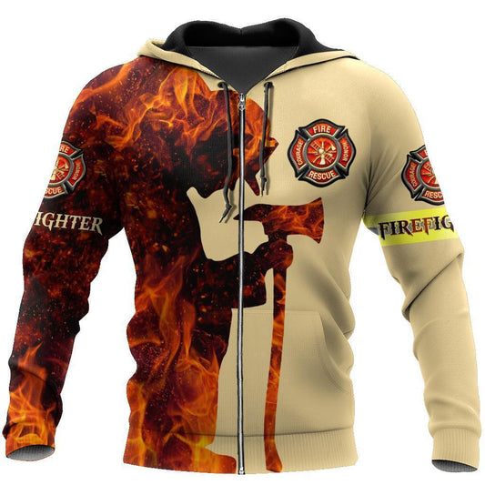 Respectful Firefighter Printed Hoodie For Men And Women TQHSA