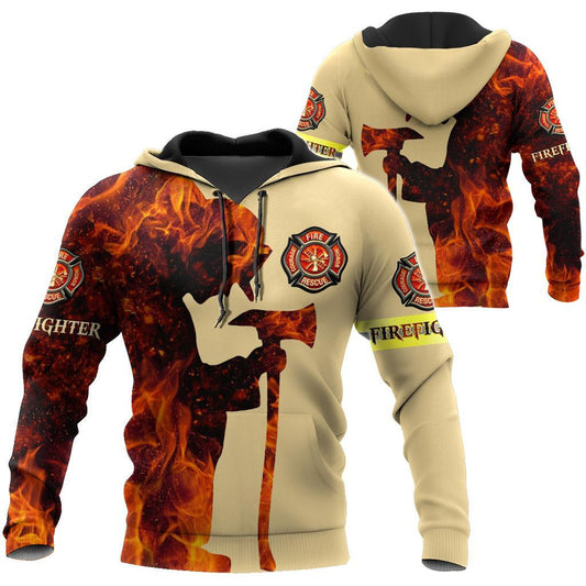 Respectful Firefighter Printed Hoodie For Men And Women TQHSA