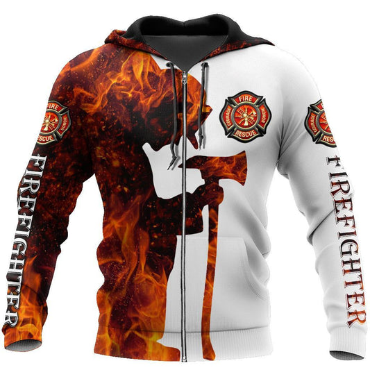 Respectful Firefighter Printed Hoodie For Men And Women