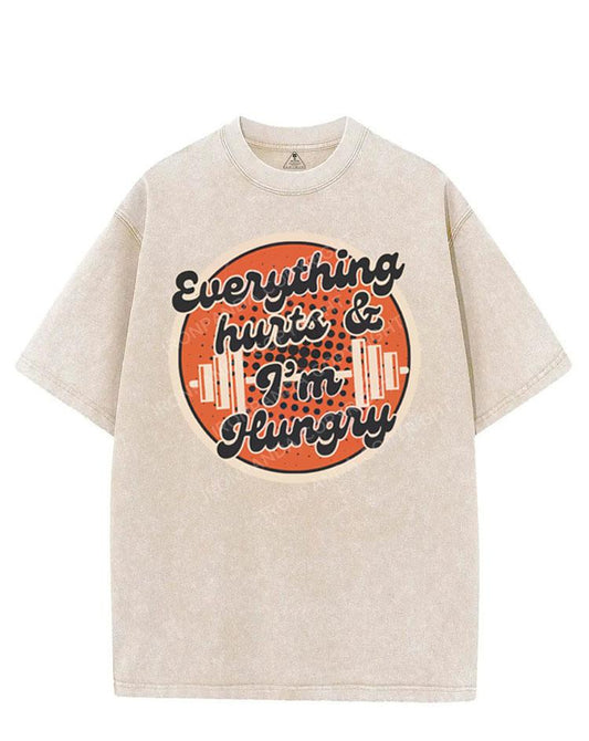 EVERYTHING HURTS & I'M HUNGRY VINTAGE GYM SHIRT