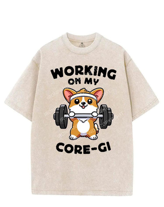 WORKING ON MY CORE-GI VINTAGE GYM SHIRT