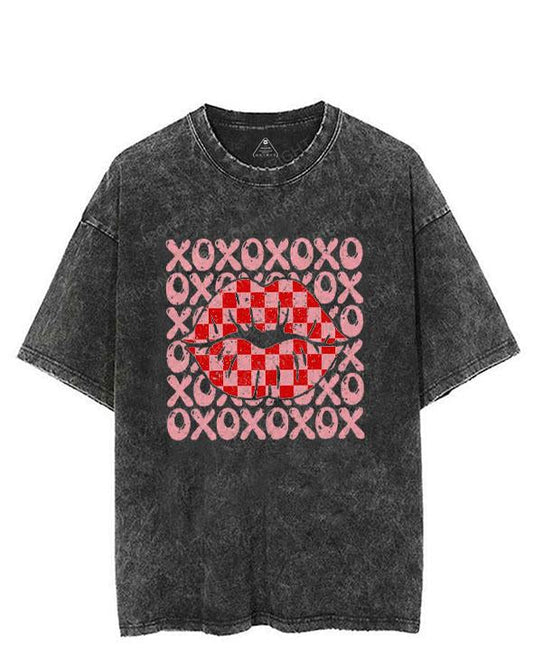 XOXO Checker Lips VINTAGE GYM SHIRT