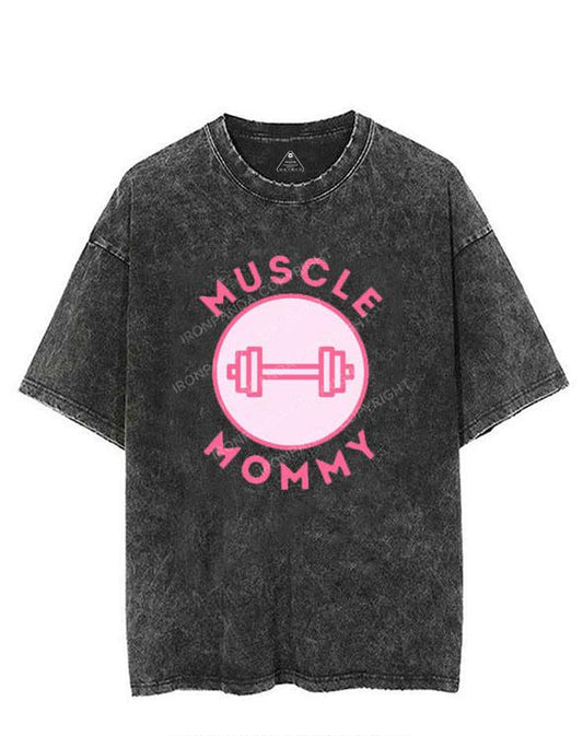 MUSCLE Mom PINK VINTAGE GYM SHIRT