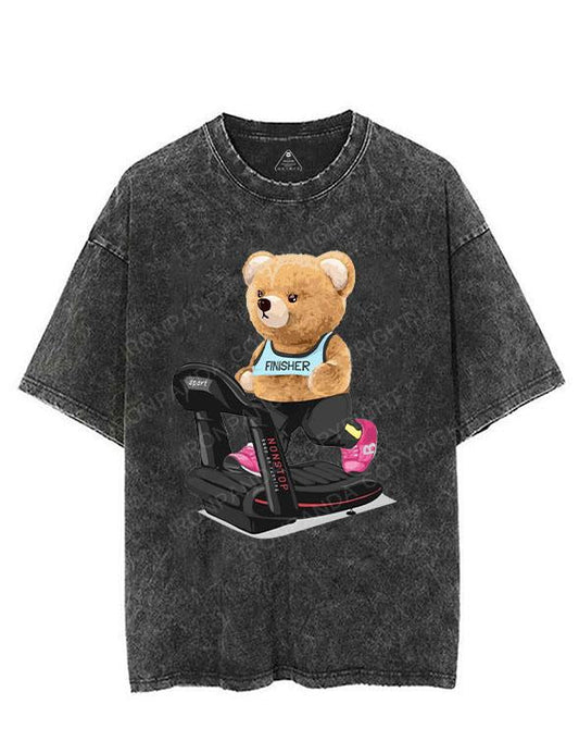 bear doll running on treadmill VINTAGE GYM SHIRT