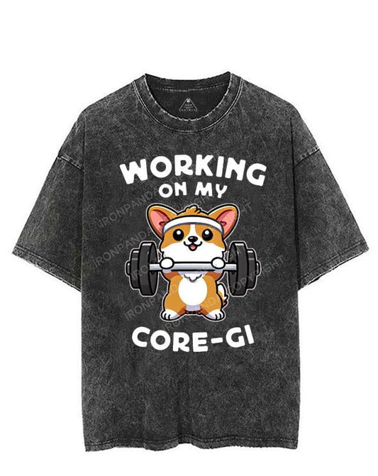 WORKING ON MY CORE-GI VINTAGE GYM SHIRT