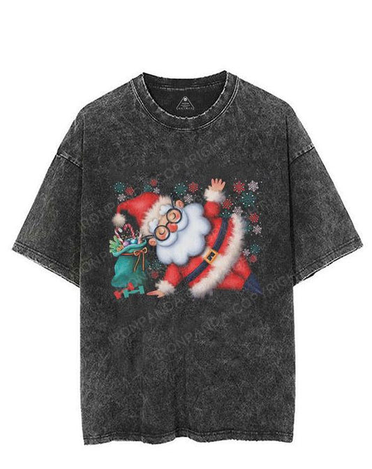 Exercising Santa Workout VINTAGE GYM SHIRT