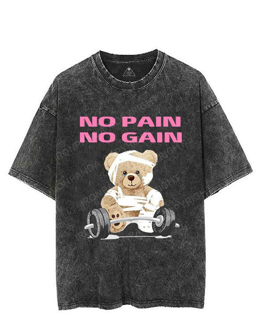 bear NO PAIN NO GAIN VINTAGE GYM SHIRT