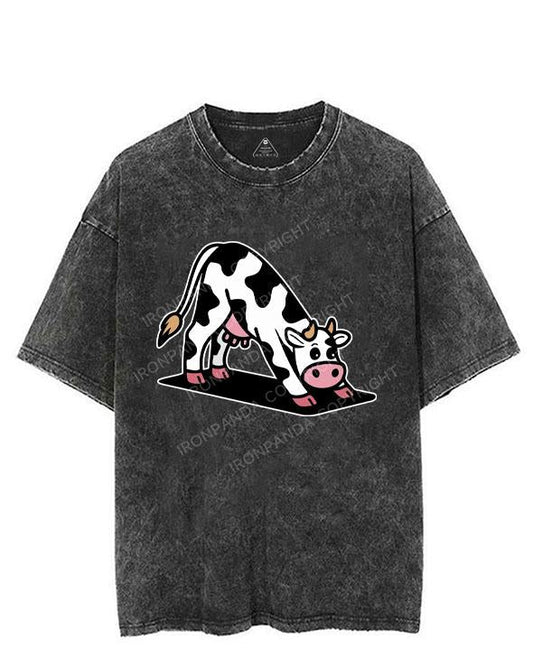 ZEN COW IN THE FLOW VINTAGE GYM SHIRT
