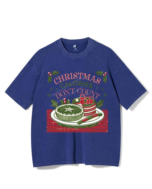 CHRISTMAS CALORIES DONT COUNT VINTAGE GYM SHIRT