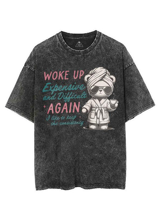 WOKE UP EXPENSIVE AND DIFFICULT AGAIN VINTAGE GYM SHIRT