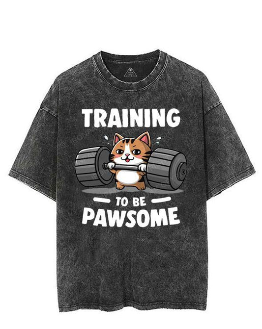TRAINING TO BE PAWSOME VINTAGE GYM SHIRT